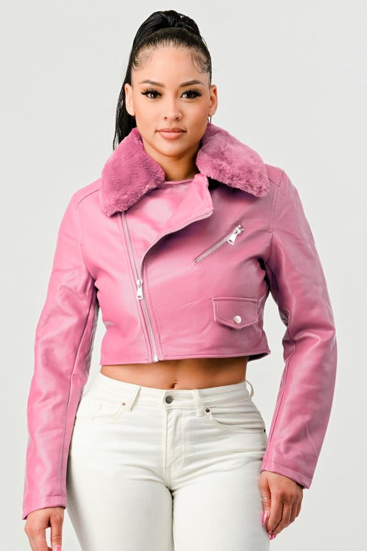 Blushing pink Leather jacket